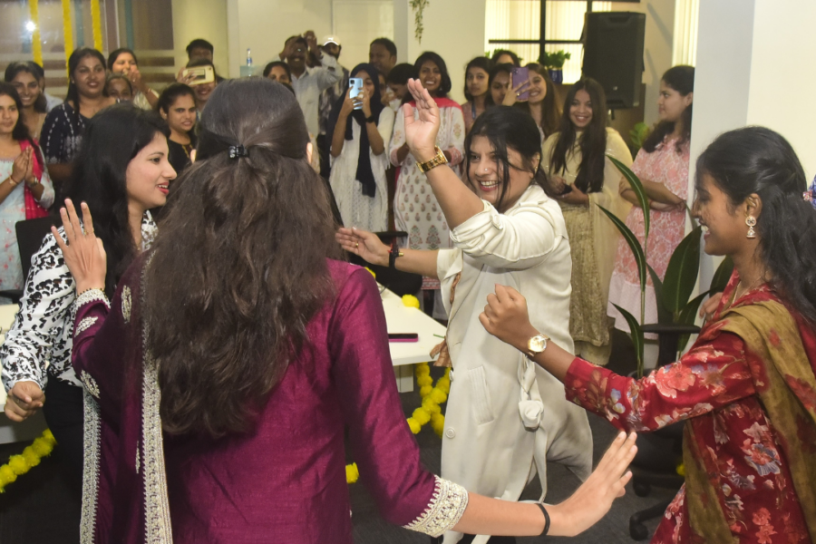 Women dancing in a circle