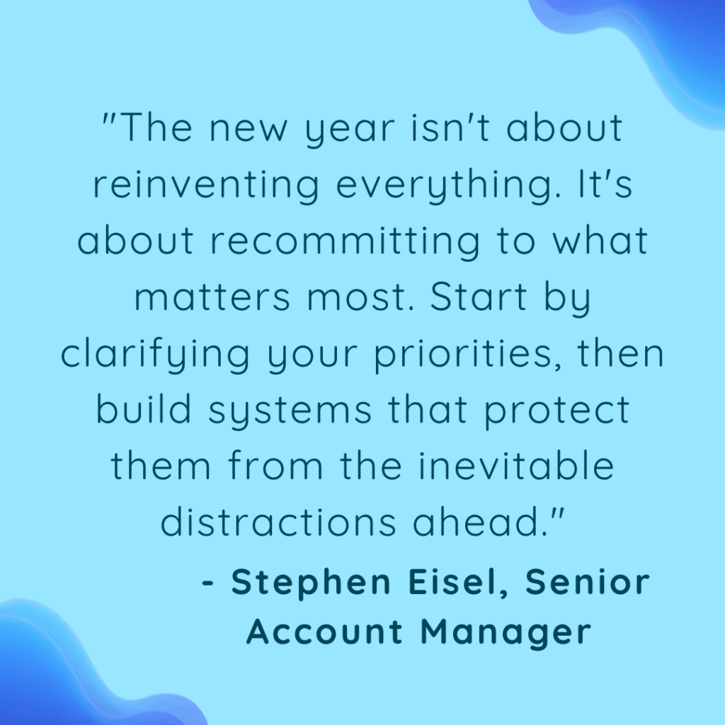 New year, new quote by Stephen Eisel... Set clear goals and priorities for the year