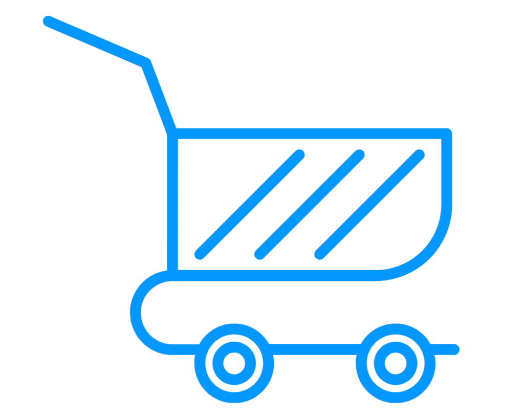 shopping cart icon for retail industry section