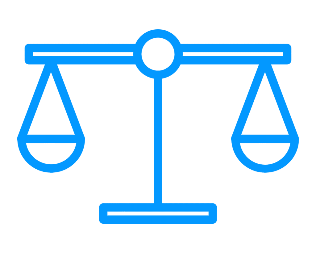 Scales of justice icon for legal section