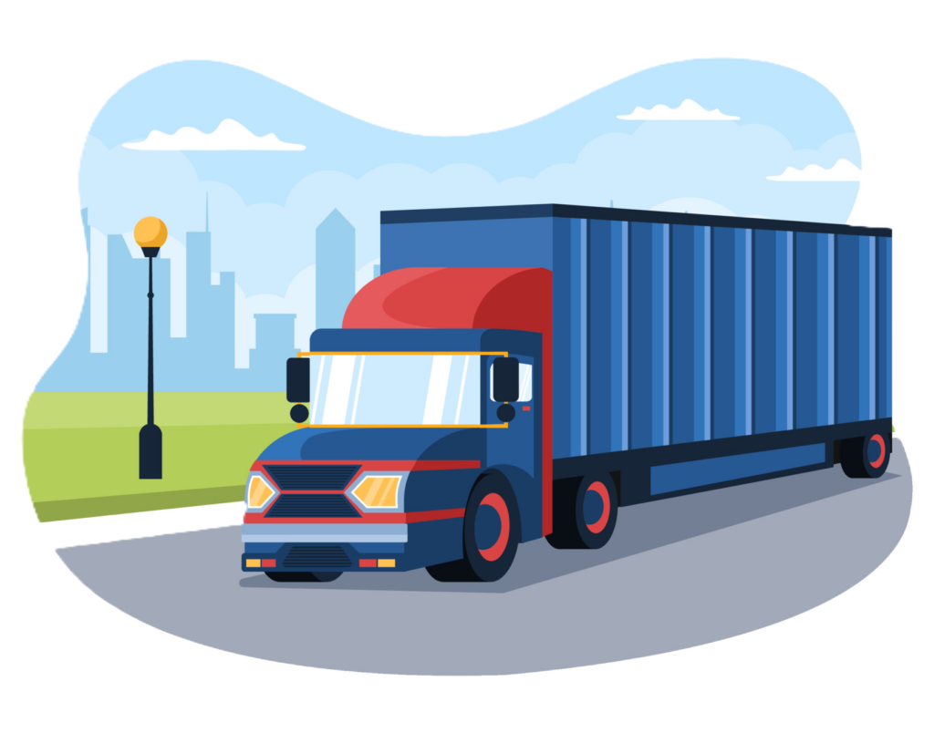 Semi truck driving down the road, the driver has all their certifications and licenses up to date.